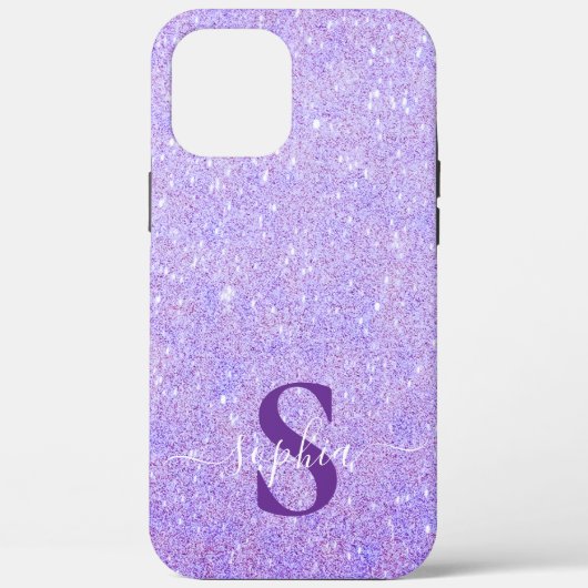 Elegante glitters monogram naam Case-Mate iPhone case (Achterkant)