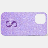 Elegante glitters monogram naam Case-Mate iPhone case (Achterkant (horizontaal))