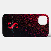 Elegante glitters monogram naam Case-Mate iPhone case (Achterkant (horizontaal))