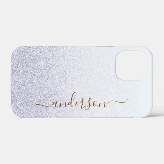 Elegante glitters monogram naam Case-Mate iPhone case (Achterkant (horizontaal))