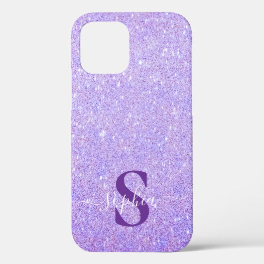 Elegante glitters monogram naam Case-Mate iPhone case (Achterkant)