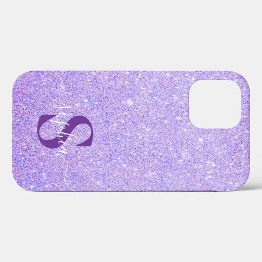 Elegante glitters monogram naam Case-Mate iPhone case (Achterkant (horizontaal))