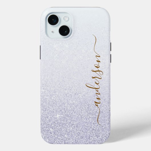 Elegante glitters monogram naam Case-Mate iPhone case (Achterkant)