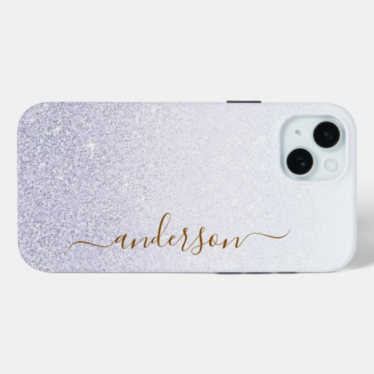 Elegante glitters monogram naam Case-Mate iPhone case (Achterkant (horizontaal))