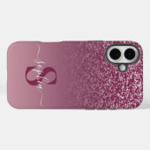 Elegante glitters monogram naam Case-Mate iPhone case (Achterkant (horizontaal))
