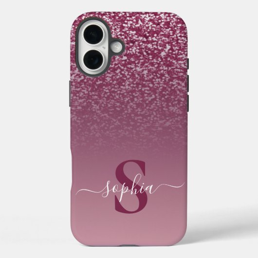 Elegante glitters monogram naam Case-Mate iPhone case (Achterkant)