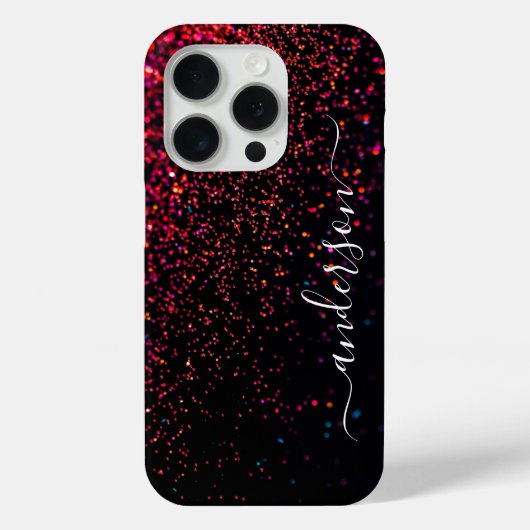 Elegante glitters monogram naam Case-Mate iPhone case (Achterkant)