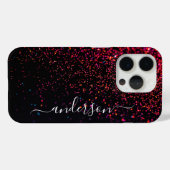 Elegante glitters monogram naam Case-Mate iPhone case (Achterkant (horizontaal))