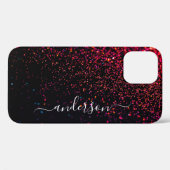 Elegante glitters monogram naam Case-Mate iPhone case (Achterkant (horizontaal))