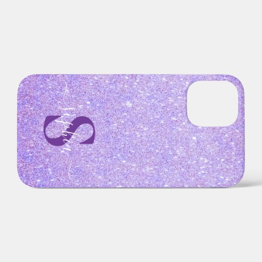 Elegante glitters monogram naam Case-Mate iPhone case (Achterkant (horizontaal))