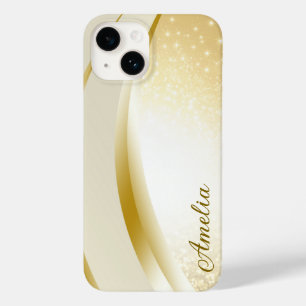 Elegante glitters monogram naam Case-Mate iPhone 14 hoesje