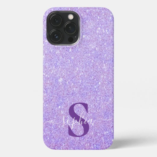 Elegante glitters monogram naam iPhone hoesje (Achterkant)
