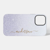 Elegante glitters monogram naam iPhone hoesje (Achterkant horizontaal)
