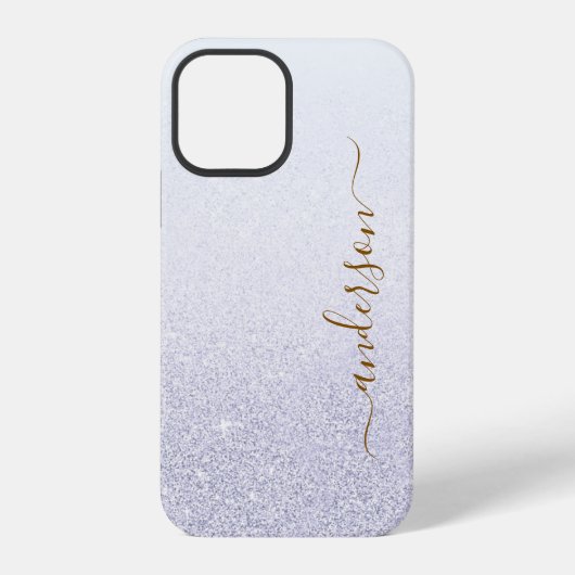 Elegante glitters monogram naam iPhone hoesje (Achterkant)