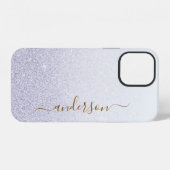 Elegante glitters monogram naam iPhone hoesje (Achterkant horizontaal)