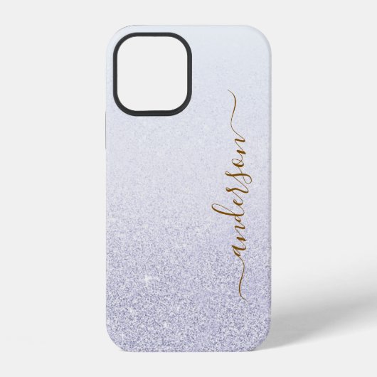 Elegante glitters monogram naam iPhone hoesje (Achterkant)