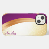 Elegante glitters monogram naam iPhone hoesje (Achterkant horizontaal)