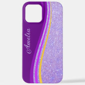 Elegante glitters monogram naam iPhone hoesje (Achterkant)