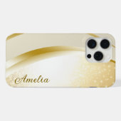 Elegante glitters monogram naam iPhone hoesje (Achterkant horizontaal)