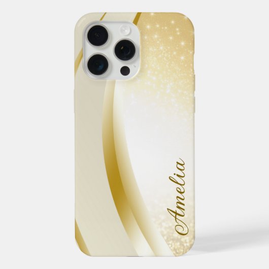 Elegante glitters monogram naam iPhone hoesje (Achterkant)