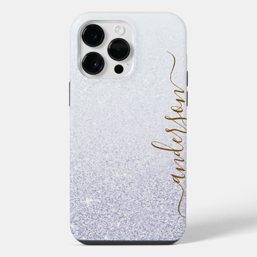 Elegante glitters monogram naam iPhone hoesje (Achterkant)