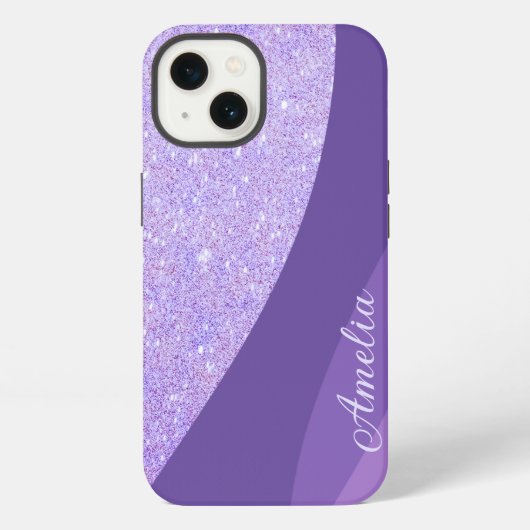 Elegante glitters monogram naam iPhone hoesje (Achterkant)