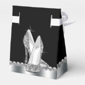 Elegante glitterschoen met hoge hak bedankdoosjes (Achterkant)