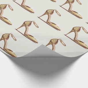 Elegante glitterschoenen met gouden hak cadeaupapier