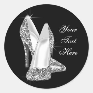 Elegante glitterschoenen met hoge hak stickers