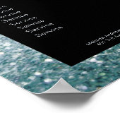 Elegante glittersilver blauwe prijslijst poster (Hoek)