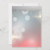 Elegante glitterslierten, Eiffeltoren Quinceanera Kaart (Achterkant)