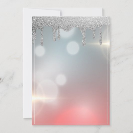 Elegante glitterslierten, Eiffeltoren Quinceanera Kaart (Achterkant)