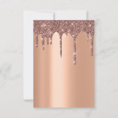 Elegante glitterspare Glans Roze Gouden  Bruidsfee Kaart (Achterkant)