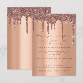 Elegante glitterspare Glans Roze Gouden  Bruidsfee Kaart (Voorkant / Achterkant)