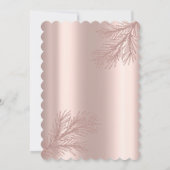 Elegante Glittertak Roze Gouden Bruiloftsborrel Kaart (Achterkant)