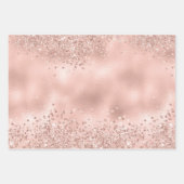 Elegante Glitzy Meisjesachtige Roze en Zilver Inpakpapier Vel (Voorkant 2)