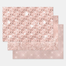 Elegante Glitzy Meisjesachtige Roze Roos en Zilver