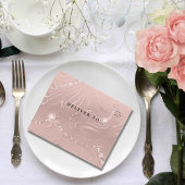 Elegante Glitzy Sparkly Zilveren Blush Roze QR Cod All In One Uitnodiging