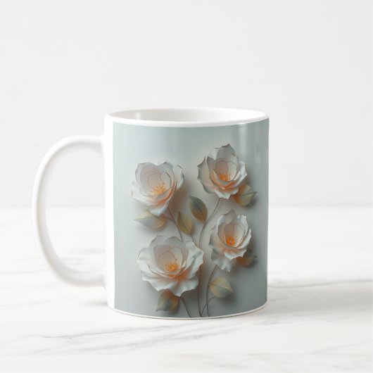 Elegante gloeiende 3 D bloemen Koffiemok (Links)