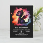 Elegante gloeiende drakenverjaardag kaart (Staand voorkant)