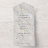 Elegante Glossy Opal Stone Uniek All In One Uitnodiging (Binnen)