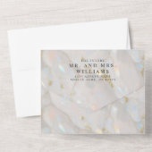 Elegante Glossy Opal Stone Uniek All In One Uitnodiging (Achterkant)