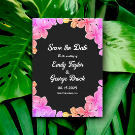 Elegante Glow Neon Lights Rozen Boho Bloemen Bruil Save The Date
