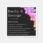 Elegante Glow Neon Lights Rozen Boho Bloemen Bruil Servet (Voorkant)