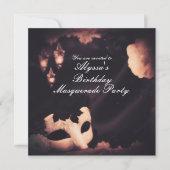 Elegante Glow Vintage Masker Masker Uitnodiging (Voorkant)