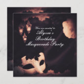 Elegante Glow Vintage Maskerade Masker Uitnodiging (Voorkant / Achterkant)