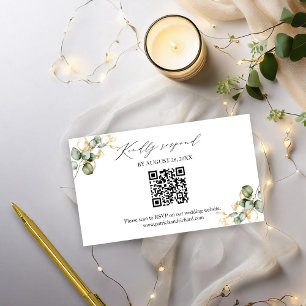 Elegante God groen bruiloft QR Online RSVP-kaart Informatiekaartje