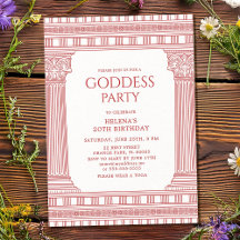 Elegante Goddess Party uitnodiging in het roze