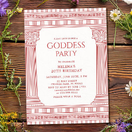 Elegante Goddess Party uitnodiging in het roze