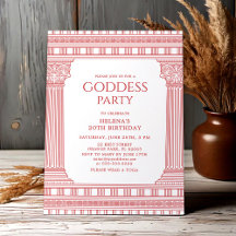 Elegante Goddess Party uitnodiging in het roze